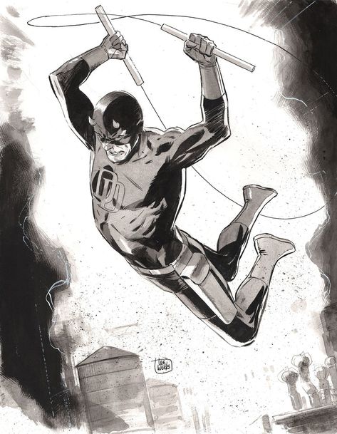 Lewis LaRosa (@lewislarosa) | Twitter Lee Weeks, Superhero Sketches, Daredevil Elektra, Daredevil Art, Daredevil Comic, Western Comics, Marvel Daredevil, Ink Wash, American Comics