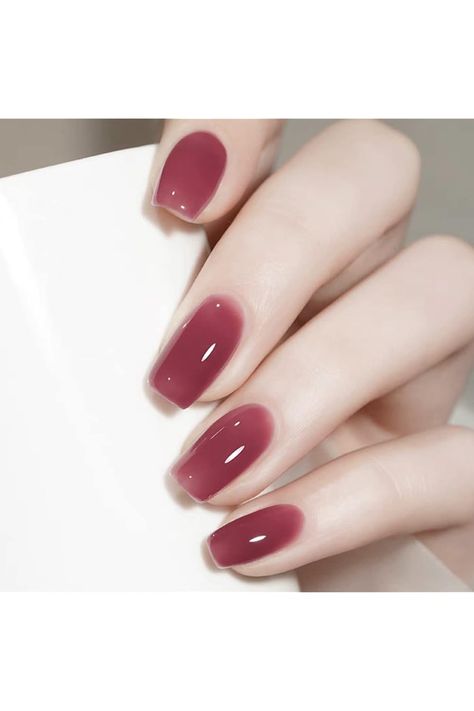 Vishine DUO Jelly Red Gel Polish - 2 Pcs 15ml Wine Red Burgundy Translucent Gel Nail Polish Soak Off UV Gel Polish Clear Neutral Color Nail Gel Nail Art Manicure at Home 0.51 Fl Oz Red Glazed Nails, Gell Nails, Red Gel Polish, Wine Nails, Jelly Nails, Manicure At Home, Red Burgundy, Nail Gel, Gel Nail Art