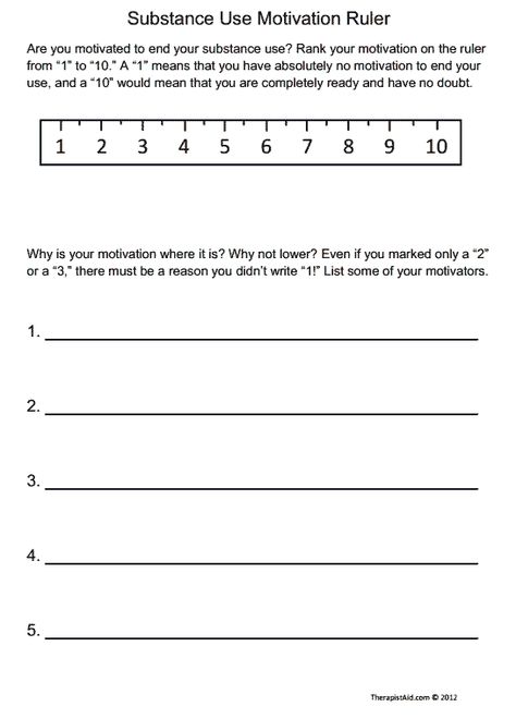 Substance Use Motivation Ruler Preview Group Therapy Activities, Relapse Prevention, Health Images, Motivational Interviewing, Counseling Activities, Counseling Resources, Therapy Worksheets, Group Therapy, Therapy Tools