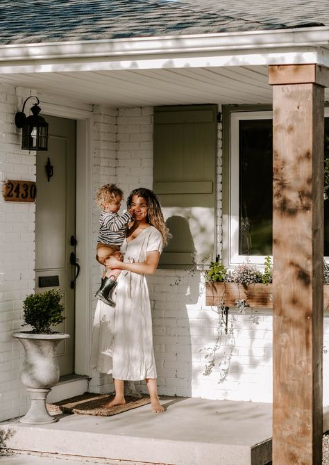 French Country Cottage Exterior, Country Cottage Exterior, Brick Ranch Exterior, French Country Exterior, Brick Cottage, My Chic Obsession, Green Shutters, Ranch House Exterior, House Lights