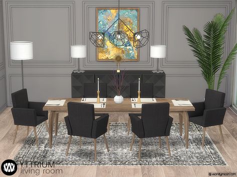 Painted Chandelier, Console Table Lamp, Sims 4 House Building, Dining Room Set, Sims 4 Houses, Star Decorations, Sims 4 Cc, The Sims Resource, Sims Resource