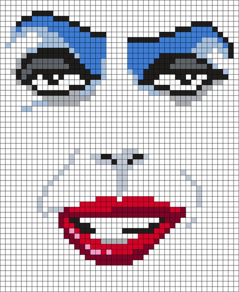 Tim Curry As Dr. Frank N Furter From Rocky Horror Picture Show (square) Perler Bead Pattern | Bead Sprites | Characters Fuse Bead Patterns Frank N Furter, Tim Curry, Arte 8 Bits, The Rocky Horror Picture Show, Tapestry Crochet Patterns, Halloween Cross Stitches, Horror Picture Show, Rocky Horror Picture Show, Rocky Horror Picture