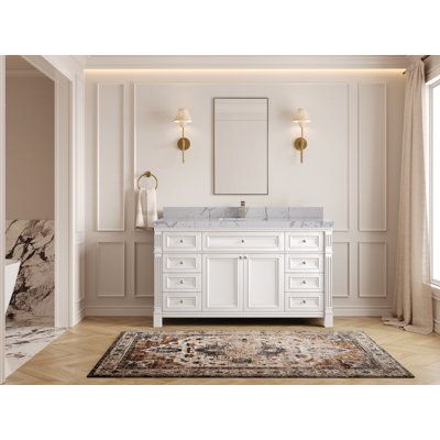 The Paris Cabinet Collection exudes elegance and sophistication, offering a refined touch to any bathroom space. Crafted with meticulous attention to detail, these cabinets showcase a stunning combination of classic design and modern functionality. The deep, rich finishes are complemented by intricate moulding and hardware, bringing a sense of timeless beauty to your home. Each piece is designed not just for aesthetics, but for practicality, ensuring ample storage and easy organization for all your bathroom essentials. Whether you’re looking to elevate a master suite or add a touch of luxury to a guest bathroom, the Paris Cabinet Collection stands as the epitome of style and craftsmanship.Details:Material: Birch Wood and Plywood (NO MDF or PRESSBOARD) Finish Available: Black, WhiteNumber o Carrara Quartz, Victorian Bathroom, Single Sink Bathroom, Vanity Countertop, White Vanity, Sink Bathroom Vanity, Single Hole Faucet, Single Sink Bathroom Vanity, Sink Bathroom