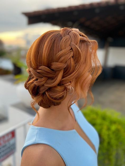 Red Hair Updo, Red Hair Brides, Short Copper Hair, Hairstyles With Curled Hair, Bridesmade Hair, Formal Hairstyles For Long Hair, Wedding Hair Up, Guest Hair, Trendy Hair Color