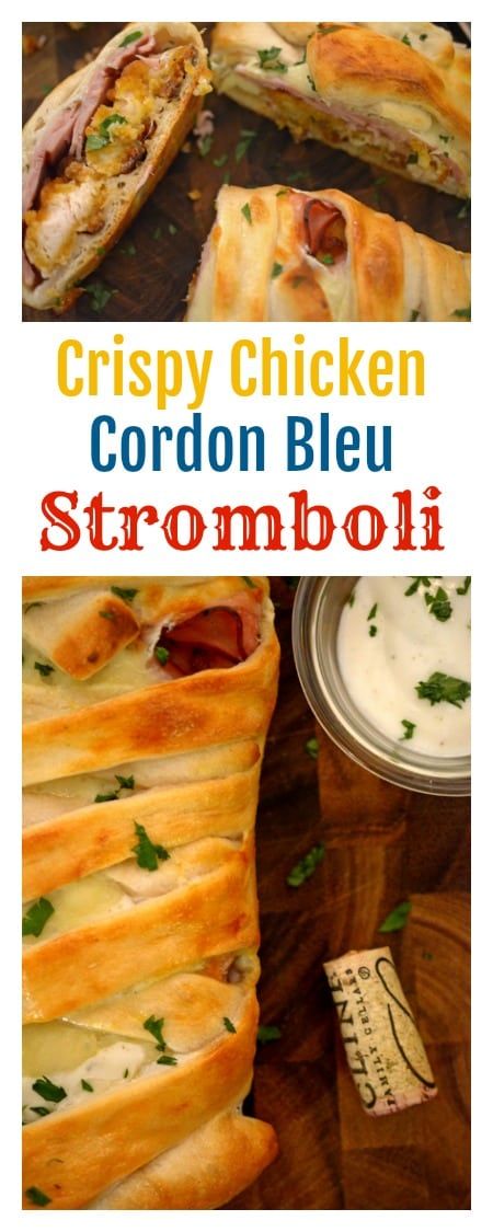 Crispy Chicken Cordon Bleu Stromboli is a simple yet decadent recipe that is suitable for a game day get-together of a family meal, any night of the week. Stuffed Sandwiches, Savoury Pastries, Sandwich Party, Cordon Blue, Savory Bites, Diy Easy Recipes, Chicken Farming, Simple Meals, Chicken Cordon