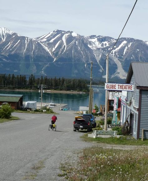 Mountains and lake taken from street view. Canada Core Aesthetic, Alaska Town Aesthetic, Small Mountain Town, Mountain Town Aesthetic, Alaskan Town, Bc Aesthetic, Bc Mountains, Canada Vibes, Mountains And Lake