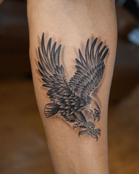 Kaku Roy on Instagram: “The Apostle Of God: The Eagle 🦅 Done By- @tattoos_by_kaku #eagletattoo #eagle #tattoos #traditionaltattoo #ink #blackandgreytattoo…” Hawk Tattoo Men, Black And Grey Eagle Tattoo, Forearm Tats, Bird Tattoo Men, Tato Tradisional, Homemade Tattoos, Hawk Tattoo, Aigle Royal, Side Neck Tattoo