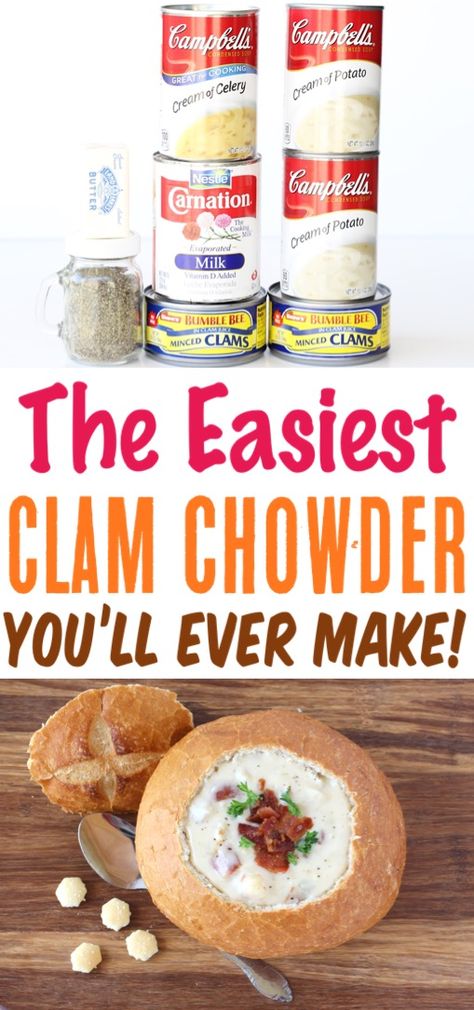 Crock Pot Clam Chowder Recipe! {Best New England Style Soup} Clam Chowder Recipe Crock Pot, Crock Pot Clam Chowder, Clam Chowder Recipe New England, Crockpot Clam Chowder, Slow Cooker Clam Chowder, Crab Chowder Recipes, Clam Chowder Soup, Clam Chowder Recipe, Cream Of Potato Soup