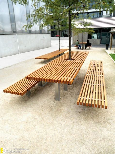 Unusual Creative Public Benches Around The World That You Will Enjoy Be Seating On - Engineering Discoveries Urban Concept, Wooden Benches, Seating Design, Exterior Furniture, Multipurpose Furniture, Public Seating, Outdoor Furniture Design, Urban Furniture, Street Furniture