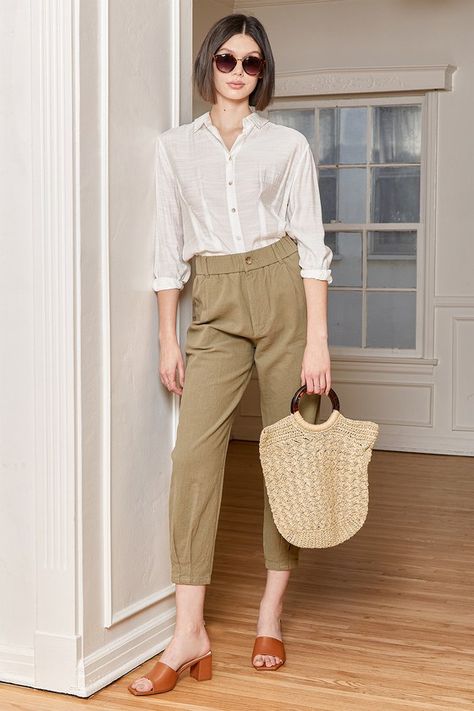 Trousers Linen, Green Linen Pants, Tapered Pant, Olive Pants, Tapered Trousers, Tapered Pants, Linen Trousers, Pants Women, Trouser Pants