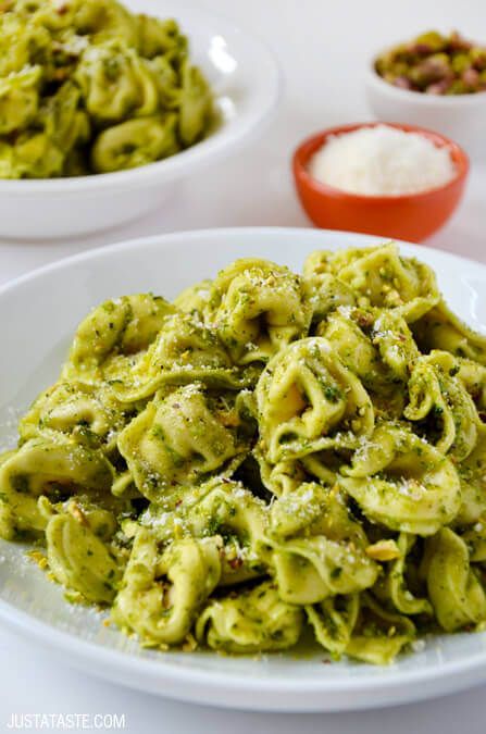 30-Minute Pistachio Pesto Tortellini Recipe Pesto Tortellini Salad, Cookout Side Dishes, Pesto Tortellini, Pistachio Pesto, Pesto Pasta Recipes, Tortellini Recipes, Just A Taste, Nice Recipes, Parmesan Recipes