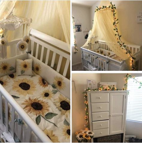 Sunflower girl nursery Sunflower Room, Country Nursery, Sunflower Nursery, Sunflower Girl, Girl Nursery Themes, Baby Room Themes, Baby Nursery Themes, Girl Nursery Room