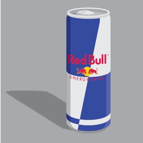 Redbull Can Drawing, Red Bull Drawing, Redbull Energy Drink, Senior Year Fun, Airplane Drawing, Bull Art, Grad Party Decorations, Food Pyramid, Hello Kit