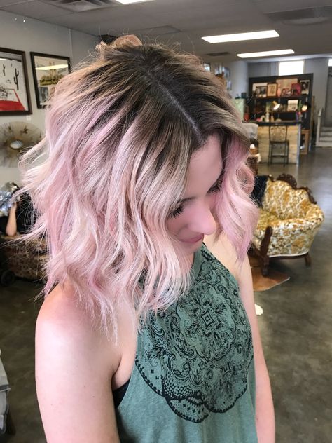 Pink hair & shadow root Created by @hairdesignbytoni Pink Hair Shadow Root, Hair Shadow Root, Pastel Pink Hair Ombre, Pink Ombre Hair, Light Pink Hair, Hair Shadow, Pink Blonde Hair, Pastel Pink Hair, Shadow Root