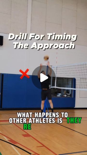 Jade Cameron | Volleyball Performance Trainer on Instagram: "A great drill to help work on your timing and adjustments for a better hit!

To hit better we need to be able to get into a good position to contact the ball. The problem some athletes have when training is they're focusing on their timing, approach technique and spiking accuracy, technique and more. With this drill we're taking out the complexity of spiking technique and focusing just on the approach and timing the approach jump to reach the goal position. We can adjust the set to make it higher, lower, faster, off the net etc to practice identifying the set and pairing it with the best action to put yourself in a good position to score, recycle etc.

We can work on our spiking technique on the side and improve the timing, accur The Goal, The Net, The Gap, Need This, We Need, Work On Yourself, Volleyball, Work On, Instagram A