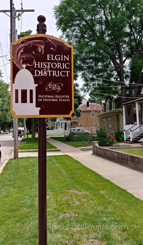 Elgin Historic District. Listed on the National Register of Historic Places Historical Travel, Elgin Illinois, Illinois River, Art Shopping, Fellow Travelers, Fort Myers Beach, History Art, Chicago Restaurants, Historic District