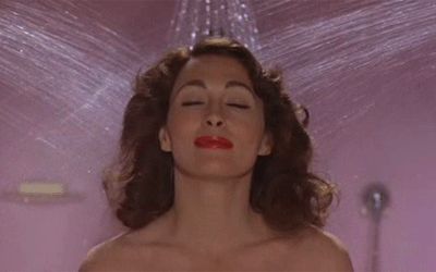 Take a shower ! [animated gif] | Joan Crawford How To Apply Perfume, Mommie Dearest, Shower Gif, Vellus Hair, Faye Dunaway, No Poo, Mommy Dearest, Curly Girl Method, Coily Hair