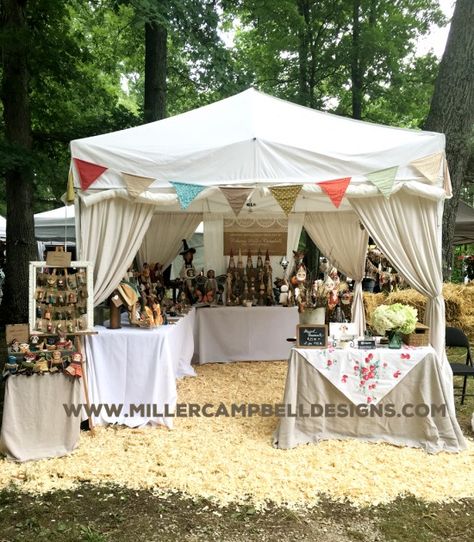 Rebecca Miller Campbell space at 2016 Berea Craft Festival, Berea, Ky. Vendor Canopy Booth Displays, Ren Faire Vendor Booth, Craft Fair Tent, Festival Booth Ideas, Craft Show Tent, Soap Booth, Festival Booth Display, Tent Craft, Berea Ky