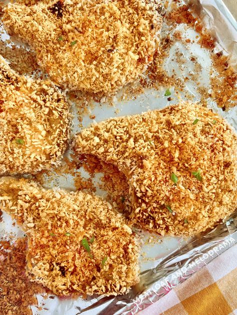 Panko Pork Chops Baked, Breaded Pork Chops Oven, Baked Breaded Pork Chops, Gluten Free Pork Chops, Panko Pork Chops, Oven Fried Pork Chops, Breaded Pork Chops Baked, Italian Pork Chops, Pork Chops Bone In