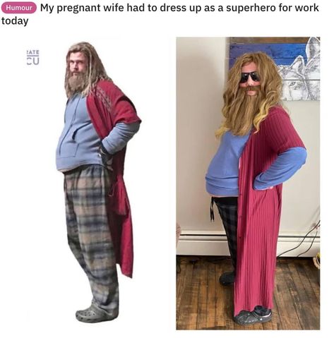 Costumes Pregnant, Pregnancy Costumes, Pregnant Halloween Costumes, Couple Costumes, Pregnant Halloween, Being Pregnant, Pregnant Wife, Marvel Avengers Funny, Pregnant Couple