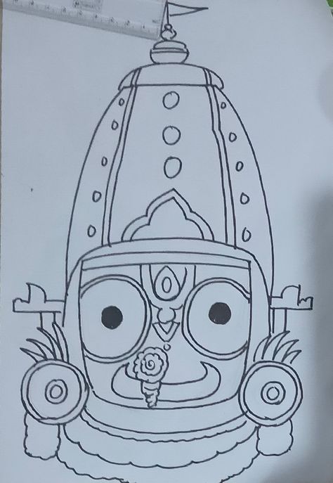 Drawing Of Jagannath, Jagannath Painting Easy, Jagannath Painting, Aladdin 1992, Lord Jagannath, Rangoli Designs With Dots, Pencil Drawings Easy, Mandala Artwork, Sketches Simple