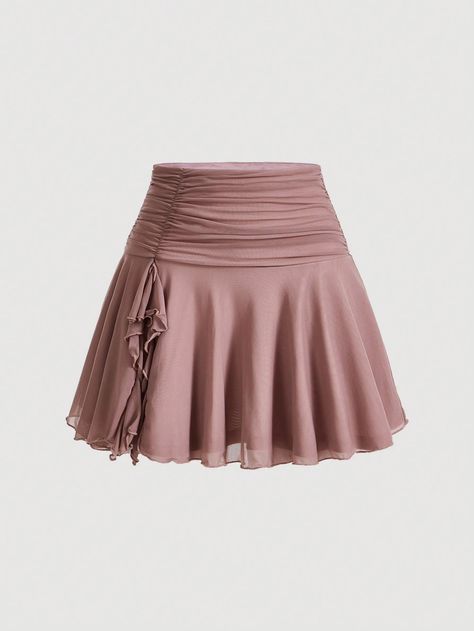 Cute Pink Skirts, Fairycore Skirts, Skirts Types, Aesthetic Skirts, Medium Length Skirt, Moda Kpop, Flowy Skirts, Skirt Flowy, Skirt A Line