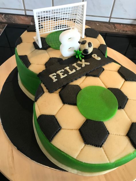 Boys 8th Birthday, Crumb Coat, Soccer Birthday Cakes, 8th Birthday Cake, Soccer Birthday Parties, Soccer Birthday, Number Cake, Number Cakes, Birthday Cake Decorating