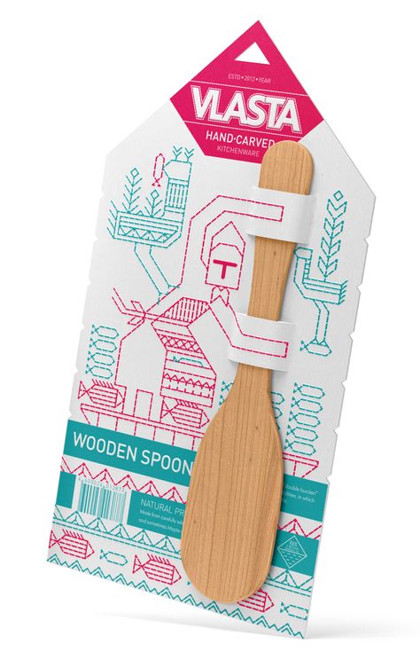 Packaging of the World: Creative Package Design Archive and Gallery: Vlasta Kitchenware Beautiful Packaging Design, Wooden Kitchenware, Types Of Packaging, Box Packaging Design, Pretty Packaging, Wooden Spoon, Creative Packaging Design, Creative Packaging, Design Student