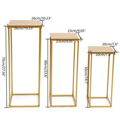 Elegant Design: Our flower rack especially for wedding centerpieces is made of high-quality metal material, durable, and can be used for a long time. The simple rectangular cube shape makes the flower stand more stable, so you need not worry about it will fall down on your important occasions. Finish: Gold | YXSUN Centerpiece Wedding Supply Plant Stand Metal in Yellow, Size 27.56 H x 10.23 W x 10.23 D in | Wayfair Tissue Paper Flowers Diy, Flower Rack, Led Flower, Wedding Arch Flowers, Cube Shape, Gold Wedding Decorations, Rustic Wedding Diy, Geometric Wedding, Flower Stand