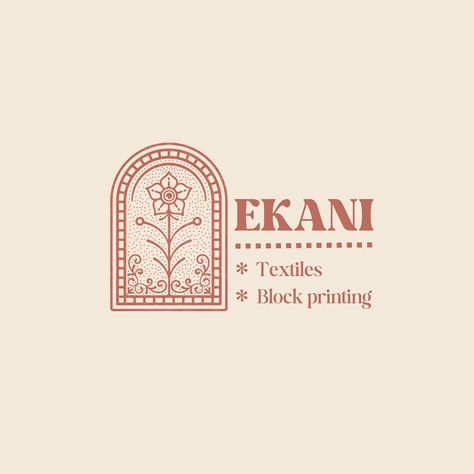 Ekani is a hand block printing and textile brand that celebrates the art of traditional craftsmanship. Rooted in the meaning of ‘one’ or ‘unique,’ our creations reflect individuality and timeless beauty. Each piece is carefully handcrafted, blending heritage techniques with contemporary design, offering you truly one-of-a-kind textiles. Hand block printing, Indian crafts, Block printing unit, fabrics, Hyderabad Block Print Logo Design, Indian Branding, Indian Logo Design, Indian Logo, Hand Block Printing, Indian Block Print Fabric, Indian Shoes, Heritage Logo, Indian Art Gallery