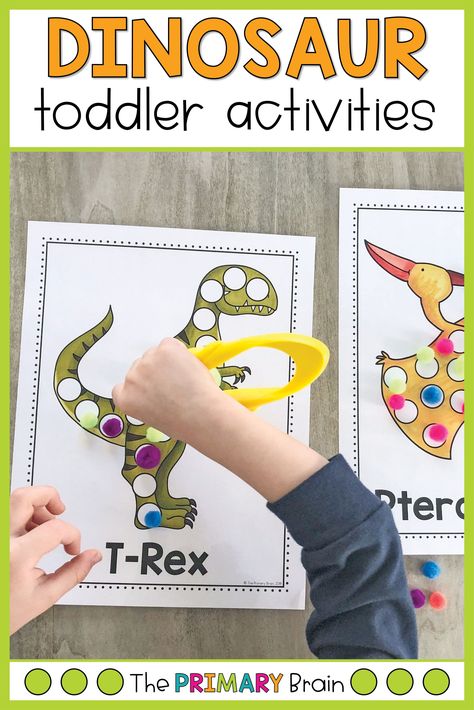 Dinosaur Toddler Activities, Toddler School Activities, Dinosaur Themed Activities, Twos Classroom, Toddler Lesson Plans, Dinosaur Lesson, Dinosaur Activities Preschool, Preschool Fine Motor Activities, Toddler Lessons