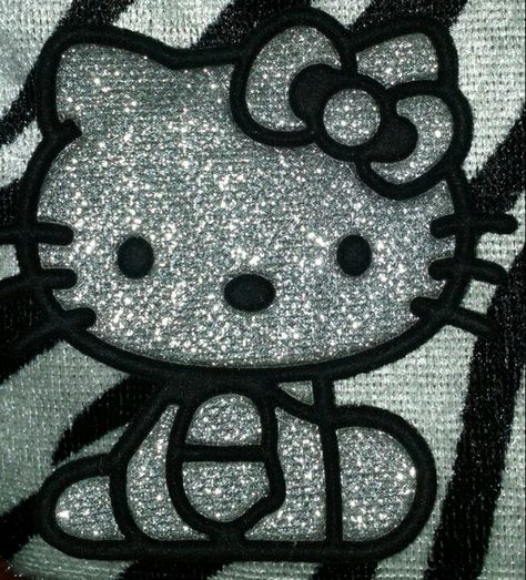 Silver Zebra Sparkle Hello Kitty Hello Kitty Grey Aesthetic, Grey Hello Kitty, Hello Kitty Aesthetic, Chest Piece Tattoos, Y2k Wallpaper, Hello Kitty Christmas, Gray Aesthetic, Chest Piece, Kitty Wallpaper