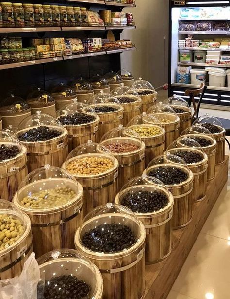 Supermarket Design Interior, Fruit And Veg Shop, Bulk Store, Cheese Store, Grain Store, Grocery Supermarket, Grocery Store Design, Retail Store Interior Design, Decorações Com Comidas