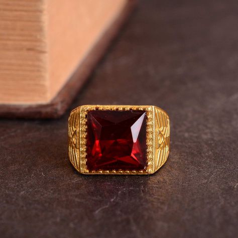 Excited to share the latest addition to my #etsy shop: Natural Ruby Gemstone men Ring, Red Ruby Square Cut Ring, Handmade Jewelry, Boho Rings, Gold Ring,Engagement Rings,Unique Ring,Gifts for him https://etsy.me/3xd1D3u #boys #vintagegemstones #bezel #bohohippie #no #b Square Cut Rings, Rings Unique, Hammered Ring, Gold Gemstone Ring, Hammered Rings, Garnet Jewelry, Rings Gold, Men Ring, Bohemian Rings