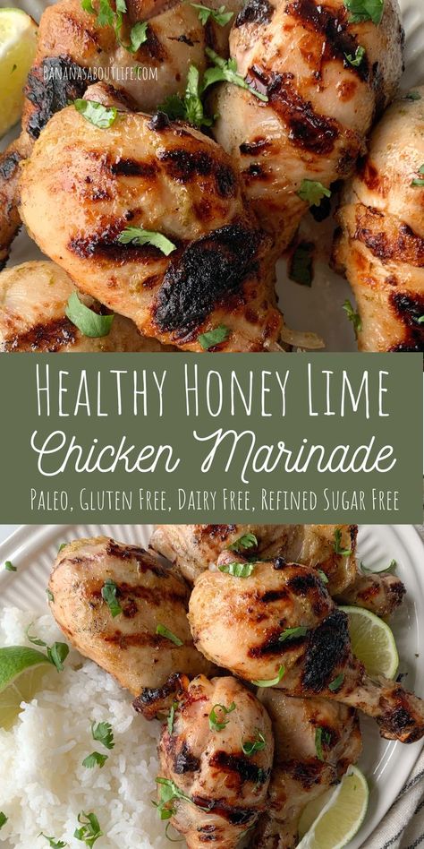 Healthy chicken marinade Chicken Marinade For The Grill, Lime Chicken Marinade, Lime Marinade For Chicken, Healthy Chicken Marinade, Grilled Chicken Marinade, Honey Lime Chicken, Chicken Marinade Recipes, Healthy Honey, Healthy Chicken Recipes Easy