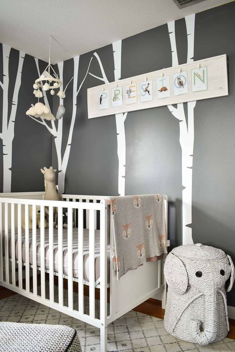 elephant laundry basket Nursery Ideas Gray, Grey Animal Nursery, Gray And White Nursery, Newborn Bedroom, Neutral Crib Bedding, Neutral Boy Nursery, Design A Room, Animal Baby Room