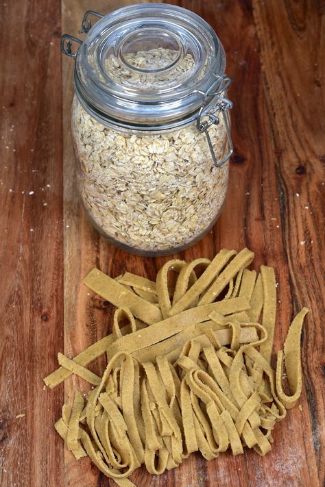 How To Make Oat pasta (3 Ingredient Gluten-free Pasta) - Alphafoodie Homemade Gluten Free Pasta, Oat Flour Recipes, How To Make Oats, Homemade Baking, Lentil Pasta, Protein Pasta, Gluten Free Noodles, Drying Pasta, Flour Recipes