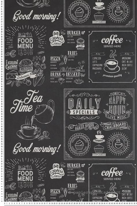 Chalkboard Restaurant, Cappuccino Cafe, Menu Design Inspiration, Menu Food, Chalk Sign, Parisian Cafe, Coffee Menu, Lunch Room, Slogan Design