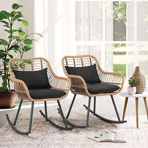 Outdoor Wicker Rocking Chairs, Rattan Rocking Chair, Outdoor Wicker Chairs, Wicker Rocking Chair, Porch Chairs, Porch Rocker, Rocking Chair Set, Wicker Dining Chairs, Patio Rocking Chairs