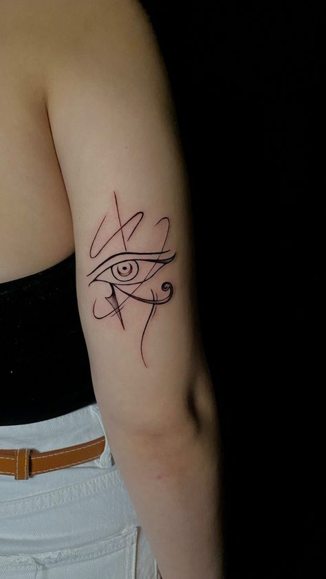 eye of horus; tattoo; ink; black, fine line Eyes Of Horus Tattoo, Eye Of Horus Tattoo Design, Horus Eye Tattoo, Eye Of Horus Tattoo, Horus Tattoo, Ying Yang Tattoo, Memories Ideas, 10 Tattoo, Yin Yang Tattoos