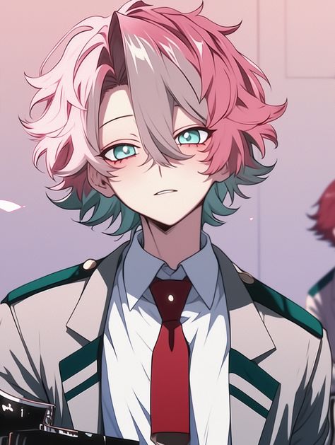 Hairstyles For Anime Guys, Anime Guy With Pink Hair, Pink Hair Oc Male, Pink Hair Anime Boy, Pink Hair Guy, Characters With Pink Hair, Fragaria Memories, Visual Prison, Anime Hairstyles Male