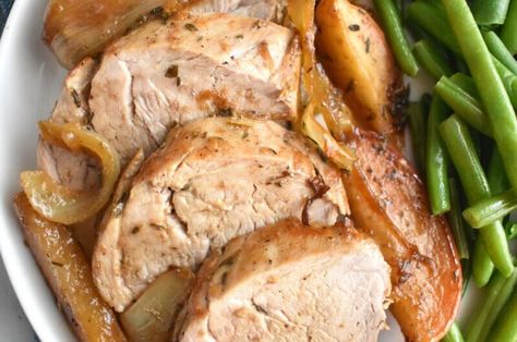 Pork Tenderloin with Apples Apples For Pork Tenderloin, Pork Apples Onions, Apple And Onion Pork Tenderloin, Apple And Pork Recipes, Apples And Pork Tenderloin, Apples And Meat Recipes, Things To Make With Pork Tenderloin, Pork Tenderloin Recipes With Apples And Onions, Apple Pork Tenderloin Oven