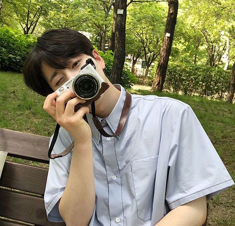 Man Holding Camera, Boy Korean, College Boys, Character Board, Fashion Boy, Ideal Type, Bf Material, Cute Asian Guys, Apa Aja