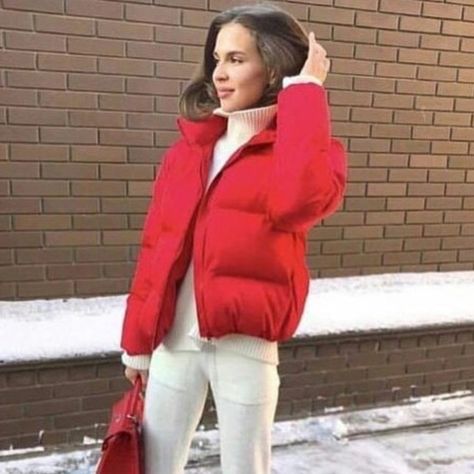 red puffer jacket puffer bomber jacket womens super puff jacket short puffer bomber jacket Puffer Jacket Outfit Aesthetic, Red Puffer Jacket Outfit, February Outfits, Winter Style Guide, Puffer Jacket Outfit, Faux Fur Cardigan, Red Puffer Jacket, Red Outfits, Faux Fur Hoodie