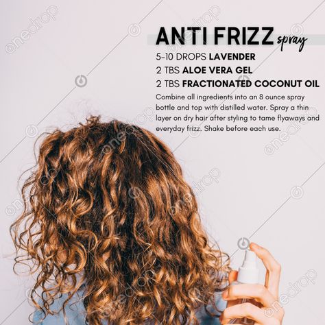 Non Toxic Hairspray, Diy Anti Frizz Spray, Diy Anti Frizz Spray For Curly Hair, Diy Curly Hair Products Recipes, Diy Hair Spray For Frizzy Hair, Diy Frizz Control, Hair Frizz Control Diy, Best Hair Oil For Curly Hair, Oils For Frizzy Hair