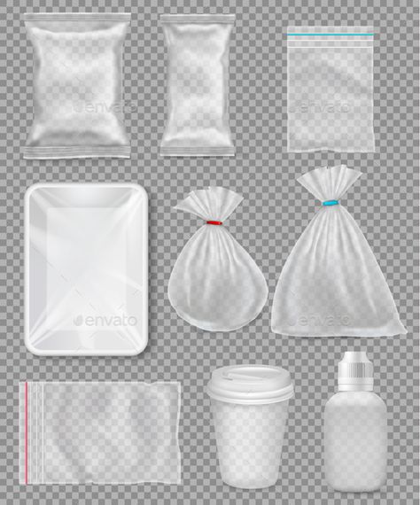 Big Set Of Polypropylene Plastic Packaging Plastic Packaging Design, Secondary Packaging, Mesh Tool, Adobe Tutorials, Adobe Illustrator Tutorials, Dashboard Design, Graphic Design Trends, Graphic Design Tips, Plastic Packaging