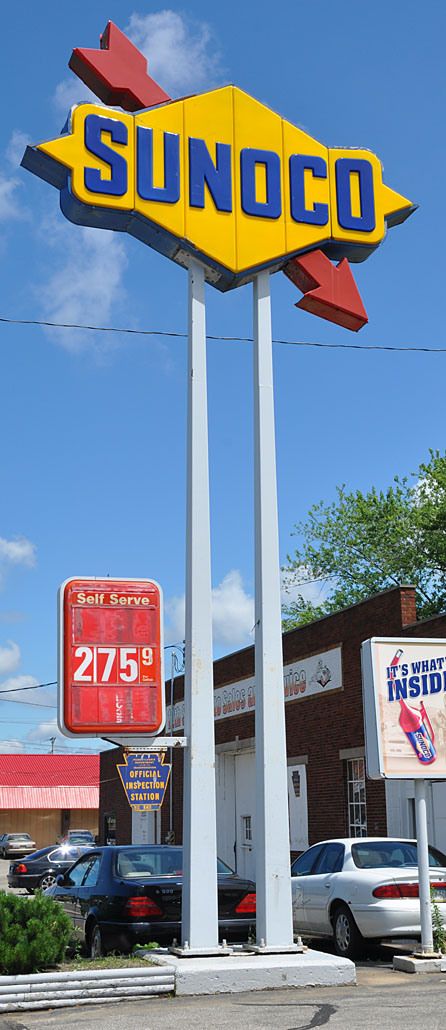 Sunoco gas station Sunoco Gas Station, Itunes Card, Cafe Sign, Gas Service, Old Gas Stations, Film Pictures, Gas Pump, Petrol Station, Gas Stations