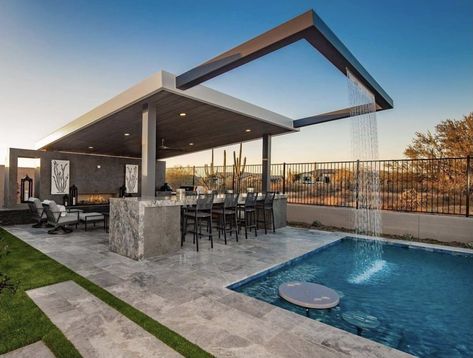 Backyard Swimming Pool Ideas, Arizona Backyard Landscaping, Lavender Landscape, Swimming Pool Ideas, Backyard Swimming Pool, Luxury Landscaping, Landscape Designers, Cave Creek, Landscape Designer