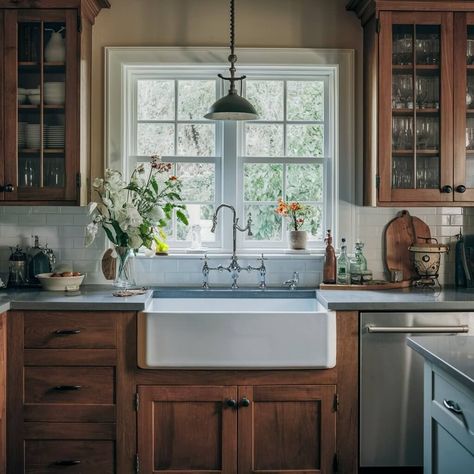 14 Vintage Kitchen Ideas That Will Inspire Your Next Remodel 6 Classic Craftsman Kitchen, Bungalow Kitchen Layout, 1920 Bungalow Kitchen, Craftsman Bungalows Interior Kitchen, Craftsman House Kitchen, Small Craftsman Kitchen Ideas, Contemporary Craftsman Kitchen, Craftsman Galley Kitchen, Small Craftsman Kitchen