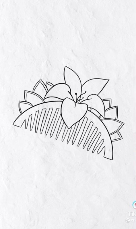 Disney Princess Minimalist Tattoo, Easy Mulan Drawing, Tiny Mulan Tattoo, Mulan Outline, Mulan Hair Comb Tattoo, Disney Mulan Tattoos, Mulan Embroidery, Mulan Flower Tattoo, Mulan Comb Tattoo